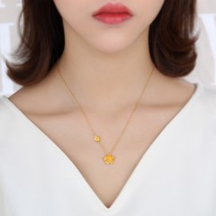 潮宏基珠宝 婚庆-蕊意 黄金项链5.2g 女款足金套链锁骨链女