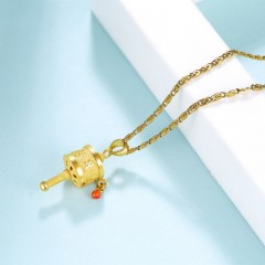 潮宏基珠宝 弘-转经筒 玛瑙黄金项链吊坠女款足金挂坠 L X