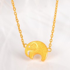 中国黄金  黄金项链足金 吉祥小象套链金项链女O字链新款首饰6.08g