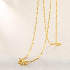 潮宏基   绫罗黄金项链女款足金锁骨链套链配链  2.35g