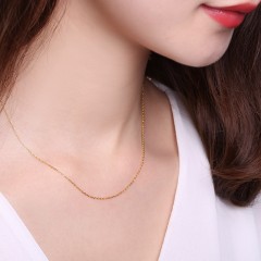 潮宏基   绫罗黄金项链女款足金锁骨链套链配链  2.35g