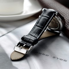 天王  表机械表男表皮带手表皮带休闲男士防水腕表黑色GS5750