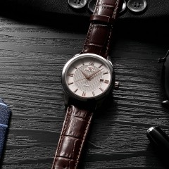 天王表 机械表男表情侣皮带手表皮带休闲男士防水腕表GS5750