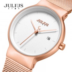 聚利时  手表明星系列韩版简约时尚日历防水石英情侣钢带表JS-009