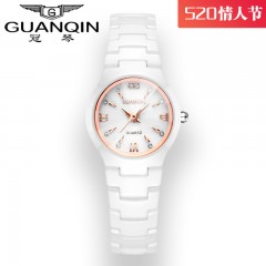 冠琴  手表女士全陶瓷防水石英表 时尚优雅镶钻女表