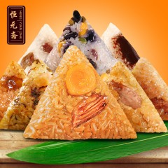 恒元斋  嘉兴粽子蛋黄肉粽排骨粽等140g多口味组合
