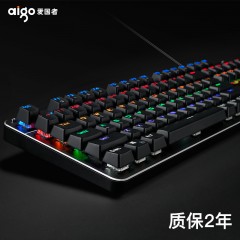 爱国者  真机械键盘 青轴背光电脑笔记本台式家用lol绝地求生cf发光男女生网咖有线键盘 吃鸡电竞游戏键盘 W-666