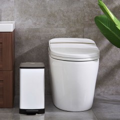 国产 厨房 不锈钢 脚踩垃圾桶家用带盖简约现代客厅创意大号卫生间窄北欧7738