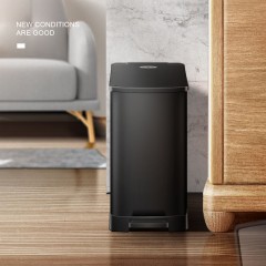 国产 厨房 不锈钢 脚踩垃圾桶家用带盖简约现代客厅创意大号卫生间窄北欧7738