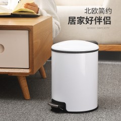 国产 欧式垃圾桶家用客厅卧室卫生间厨房创意有盖大号不锈钢脚踏式带盖2279
