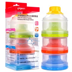 贝亲 大容量独立开口三层奶粉盒便携外出分盒装宝宝奶粉储存盒CA07