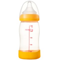 贝亲 奶瓶宽口径PP塑料奶瓶240ml配M号奶嘴黄色AA79
