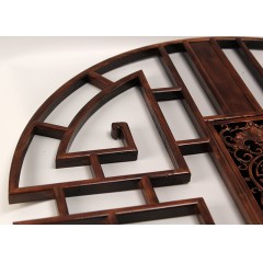 国产  家居装饰品工艺礼品玄关墙壁挂件实木中式茶室客厅东阳木雕圆形