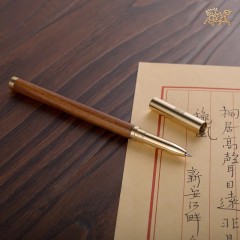 铜师傅 《铜木主义之一》铜工艺品  礼品 签字笔 铜笔
