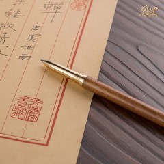 铜师傅 《铜木主义之一》铜工艺品  礼品 签字笔 铜笔