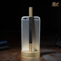 铜师傅《铜木主义之如意金箍棒》签字笔 双色笔 笔架 镇纸 手机架