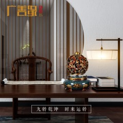 国产 招财纯铜摆件公司开业礼品客厅玄关乔迁装饰品礼物时来运转聚宝盆