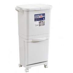 国产 日式垃圾桶家用厨房客厅创意卧室大号双层分类带盖可移动大垃圾箱2398