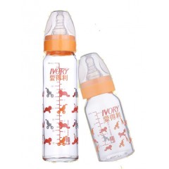 爱得利 宝宝奶瓶高硼硅玻璃标准口径新生儿台湾进口瓶身120/240mL