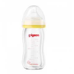 贝亲  贝亲自然实感宽口径玻璃奶瓶160ml黄色AA73