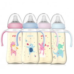 贝亲  双手柄宽口径PPSU塑料彩绘奶瓶330mLAA169-172