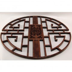 国产  家居装饰品工艺礼品玄关墙壁挂件实木中式茶室客厅东阳木雕圆形