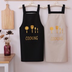 国产 背带日式家用厨房防水防油围裙时尚大人女男士工作服定制logo印字