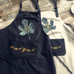 国产 厨房家用防水防油围裙日式时尚成人女奶茶咖啡店男工作服定制LOGO