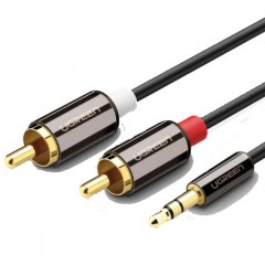 绿联  音频线一分二3.5mm转双莲花头rca插头手机台式机电脑接功放音箱通用低音炮线输出入转换线音响连接线1分2 AV116