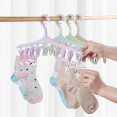 国产 多功能防风晾衣架无痕家用晒袜夹卡扣防滑内衣袜子8夹晾晒架挂钩