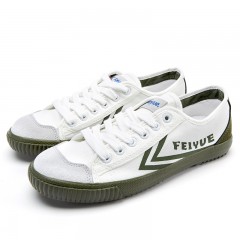 feiyue/飞跃 低帮帆布鞋女学生休闲鞋子皮革拼接小白鞋2083