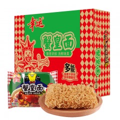幸运 方便面蟹黄面蟹皇干脆干吃面速食泡面整箱 75g*24袋