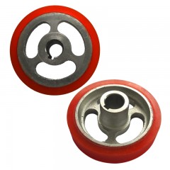 工一 打包机配件 红色捆紧轮铁芯红胶轮包胶红轮子压带送带轮