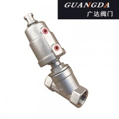 国产 不锈钢角座阀气动蒸汽耐高温耐腐蚀塑料头Y型常闭丝扣