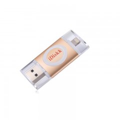 IDISKK U003苹果手机U盘32G苹果官方MFI认证IPHONE/IPAD手机电脑两用U盘土豪金