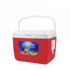 佰伶佰俐 车载保温箱冷藏箱家用野餐烧烤户外钓鱼冷热两用便携汽车保鲜箱 买一赠十 13升红色