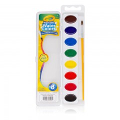 绘儿乐 Crayola 8色可水洗固体颜料学生美术用品绘画文具油画练习工具53-0525