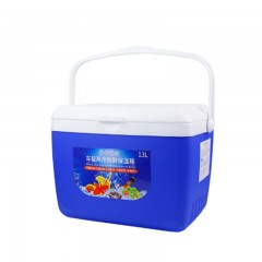 佰伶佰俐 车载保温箱冷藏箱家用野餐烧烤户外钓鱼冷热两用便携汽车保鲜箱 买一赠十 13升蓝色
