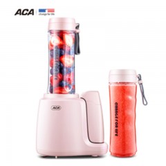 北美电器 ACA 家用榨汁机便携式料理机奶昔搅拌机婴儿辅食迷你全自动多功能果汁机AF-VP300 粉色