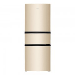 奥马 HOMA 203升三门三温电冰箱自动低温补偿中门软冷冻节能静音金色BCD-203DBK