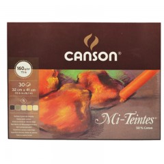 康颂 CANSON 蜜丹粉画本色粉纸单面封胶棕色系160G320X410MM30张/本