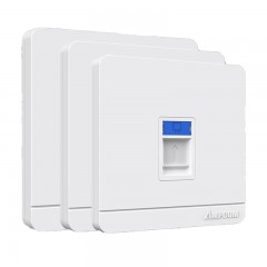☆安普康 AMPCOM 一位单口网络面板 工程级电话电视开关插座 AM8601