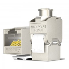 ☆安普康 AMPCOM 六类屏蔽网络模块免打 千兆网线锌合金外壳工程级50U镀金 AMCAT6B008