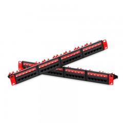 ☆安普康 AMPCOM 配线架24口超五类网络工程级50U镀金 AMCAT5E1924 2015款