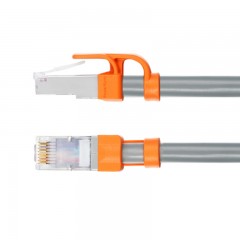 ☆包尔星克 POWERSYNC CLN7GAR8005 七类双屏蔽双绞千兆镀镍纯铜耐折弯工程线灰色 0.5米网线