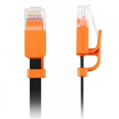 ☆包尔星克 POWERSYNC CLN6GAF0030 CAT6超六类网线抗摇摆扁线 双绞 千兆 黑配橘 3米