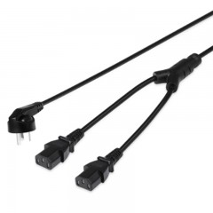 ☆包尔星克 POWERSYNC MPKC0015 电脑主机显示器一分二电源线 黑色 1.5米