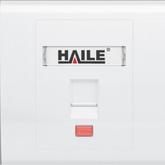 ☆海乐 HAILE HT-8601 86型单口网络信息面板/网线插座/电脑插座/网络信息插座 白色