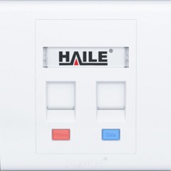 ☆海乐 HAILE HT-8602 86型双口网络信息面板/网线插座/电脑插座/网络信息插座 白色