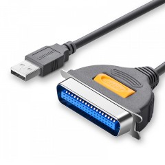 绿联 并口转usb打印线CN36针25针数据连接DB36老式打印机线1284转换线usb转lpt CR124